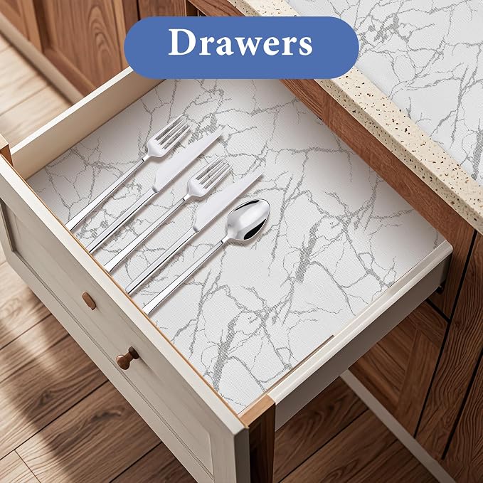 Drawer and Shelf Liner for Kitchen Cabinet: 23.6 in X 30 Ft Non Slip Waterproof - Image 2