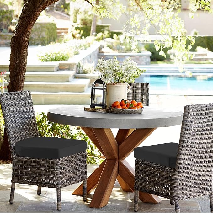 idee-home Outdoor Chair Cushions Set of 2, Thick 19" x 19" x 3" Outdoor Seat - Image 5