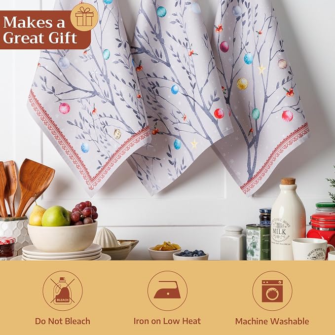 Maison d' Hermine Kitchen Towels Set of 3 100% Cotton 20" x 27.5" Reusable - Image 5