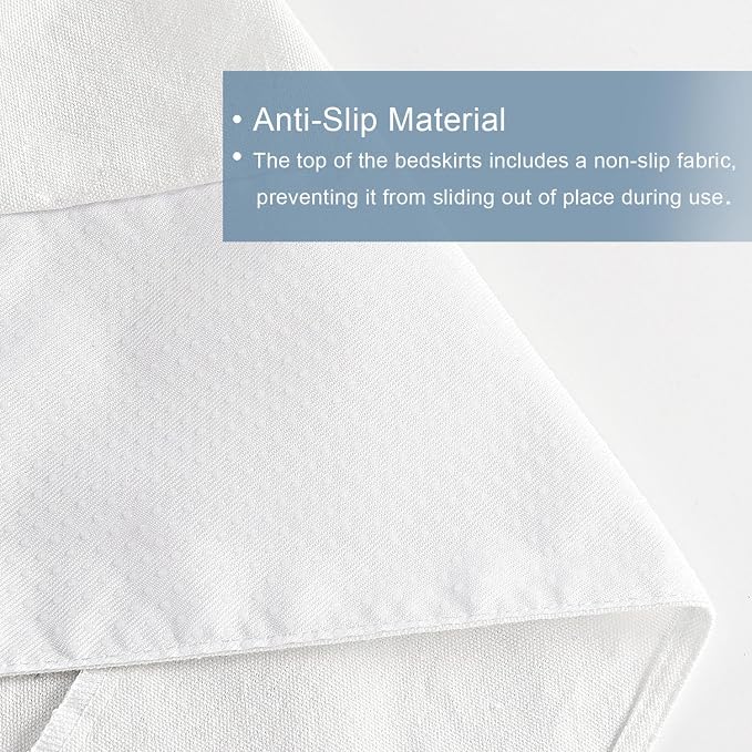 HIG Off-White Chic Twin XL Bed Skirt - Image 6