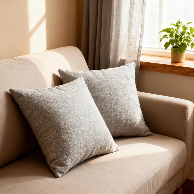 Throw Couch Pillow with Insert 18x18 Inches Set of 2 Square, Cute Modern Home by Unknown