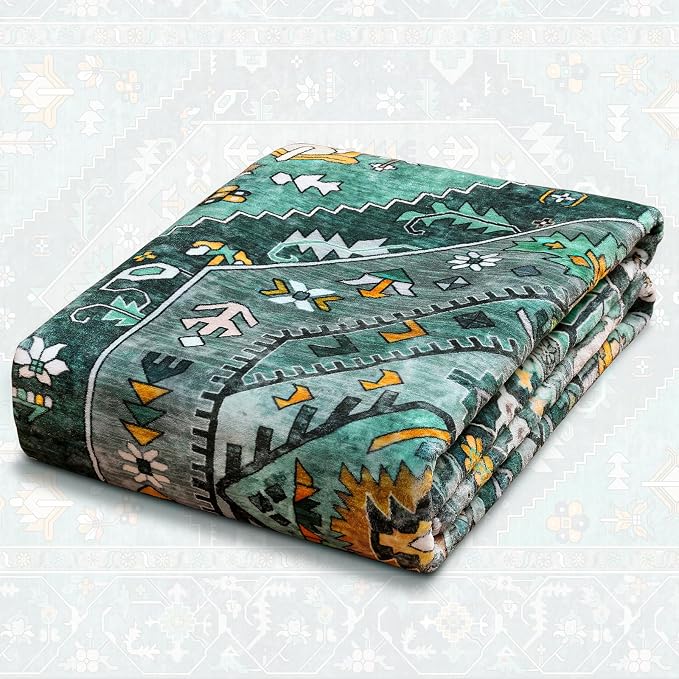 SERISSA Boho Area Rug 5x7 Teal, Washable Large Rugs - Image 8