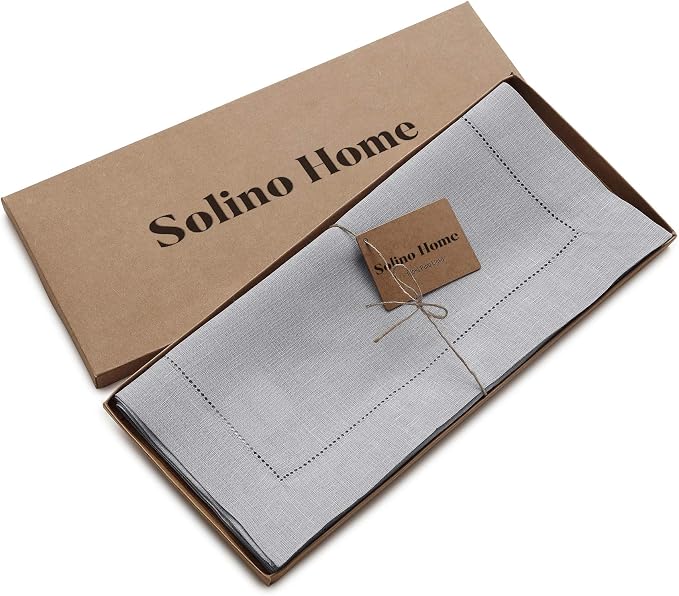 Solino Home Linen Soft Grey Table Runner 132 Inches Long - Image 5