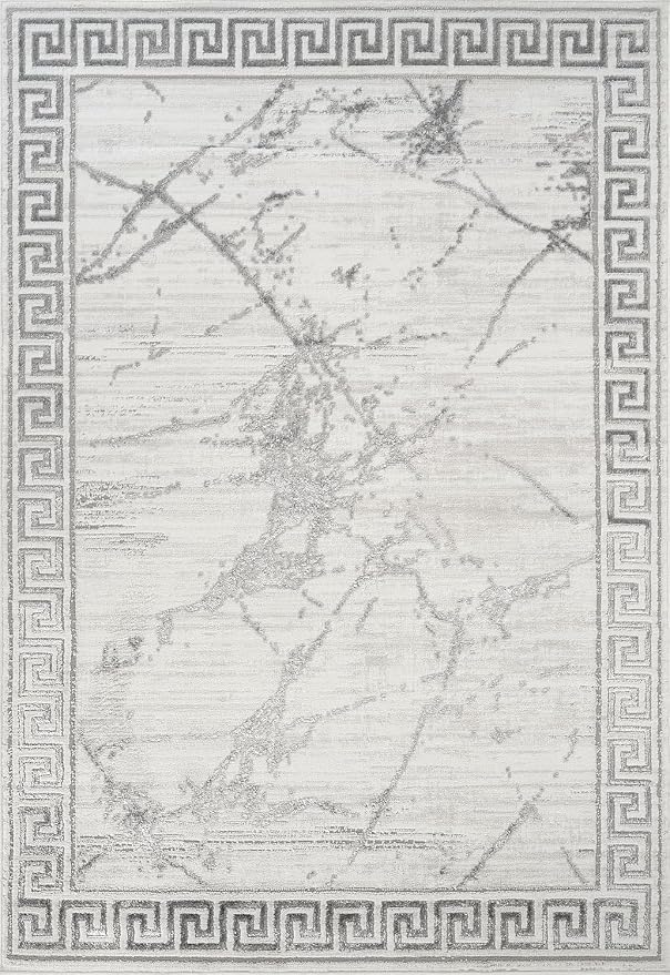 GLORY RUGS Area Rugs Marble 2x7 Cream Gray Carpet Modern Abstract Rug Living - Image 2