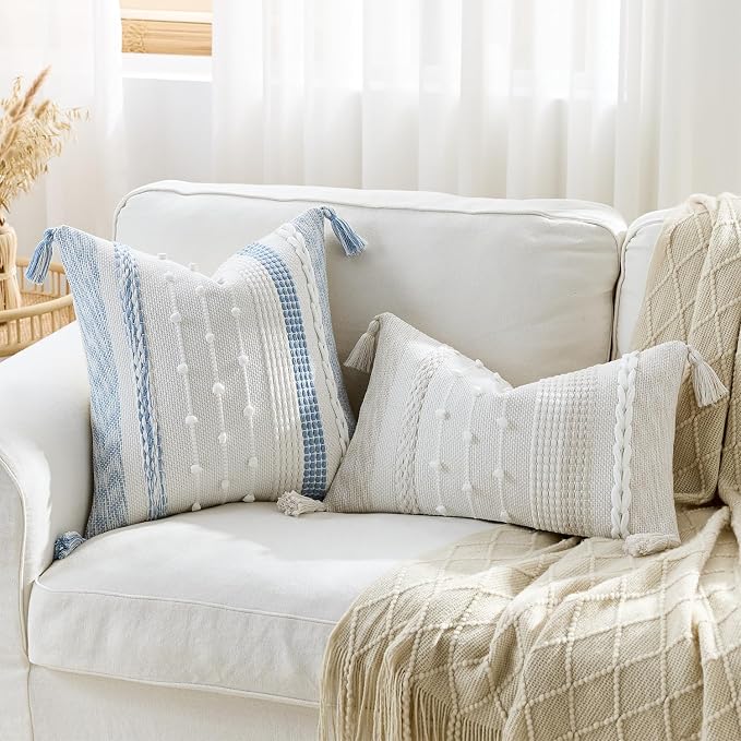 Boho Pillow Cover 18x18 Coastal Blue - Image 5