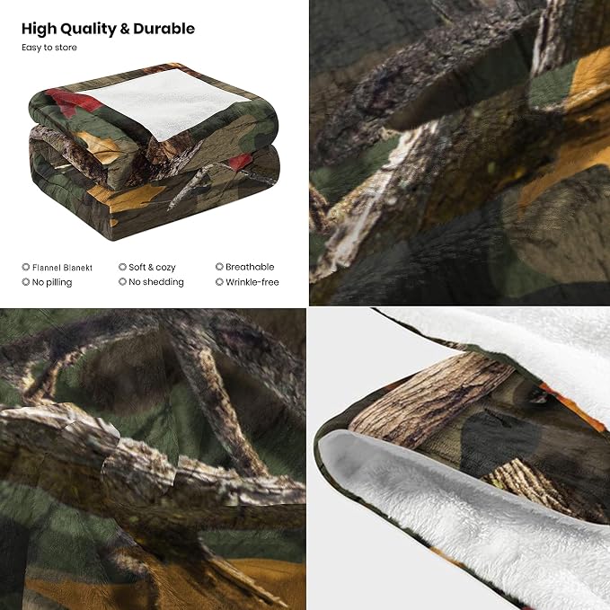 Classic Forest Camo Throw Blanket - Image 3