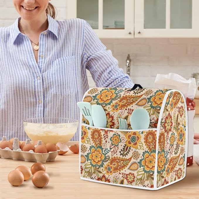 Boho Stand Mixer Cover 6-8Qt Mixer Cover Washable Anti-Stain Appliance Covers - Image 2