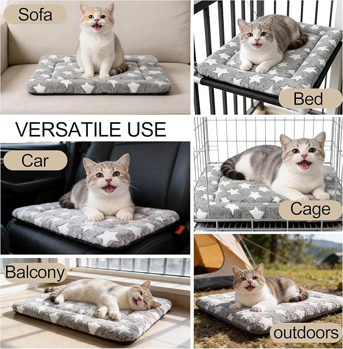 Dog Crate Mat, 4 Piece Reversible Pet Bed, Machine Washable, Small Dogs & Cats - Image 7