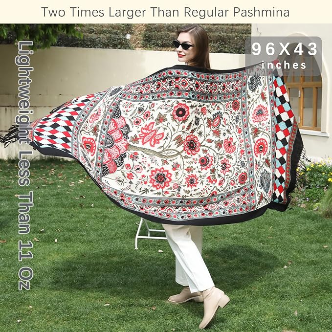 DANA XU 100% Merino Wool Pashmina Shawl - Image 6