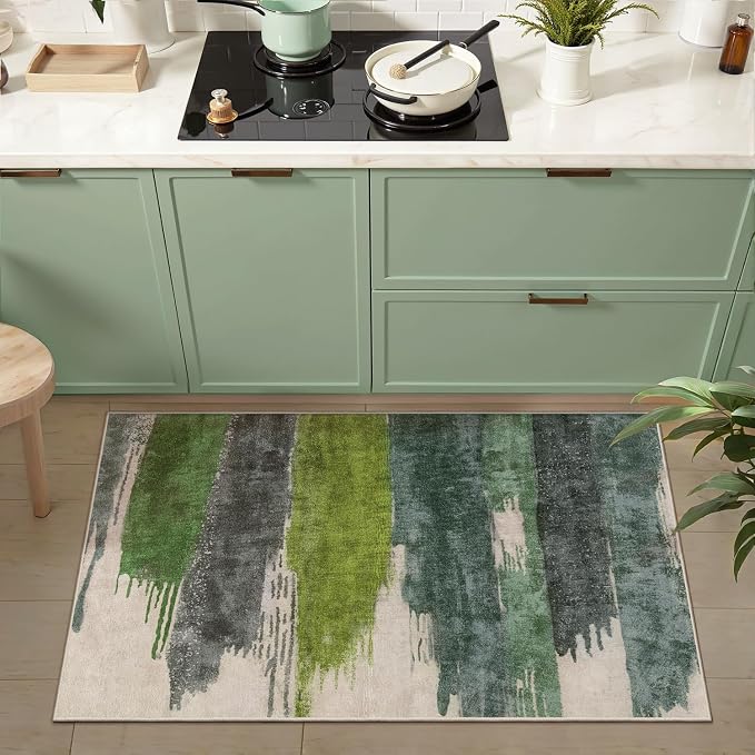 Ciicool Modern Abstract Area Rug 2x3 Washable Small Entryway Rugs, Foldable - Image 2