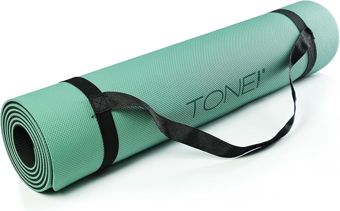 TONE Fitness Yoga Mat 1/4" Thick Non Slip Exercise & Pilates Mat - Image 2