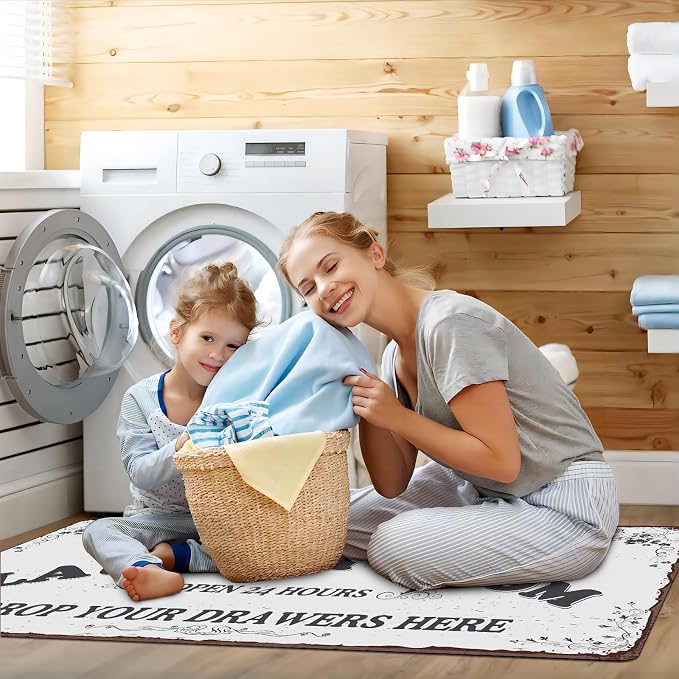 Zoke Laundry Room Rug Runner Stylish Non-Slip Laundry Room Mat 24"x72" - Image 4