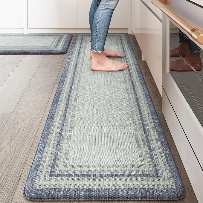 KIMODE Anti Fatigue Kitchen Mat 2PCS, Non-Skid Waterproof Kitchen Rugs by KIMODE