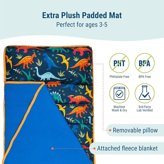 Wildkin 43-inch Kids Nap Mat – Soft Microfiber Toddler Sleeping Mat - Image 2