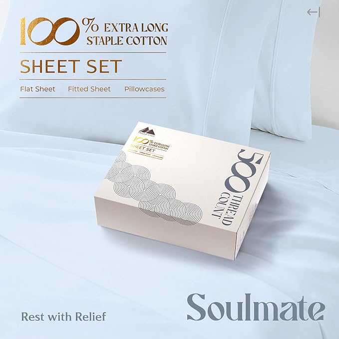 Mayfair Linen 100% Cotton Twin XL Sheet Set - Image 3