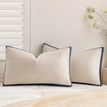 a moment Loop Yarn Linen-Like Pillow Cover Natural Soft Decorative Throw Pillow by amoment