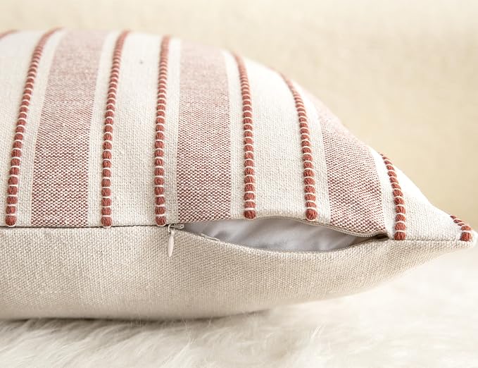 Decorative Boho Throw Pillow Covers, Farmhouse Textured Pillow Case, 20 x 20 - Image 5