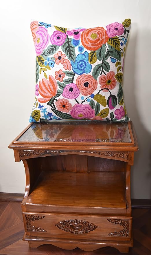 Roses Floral Pillow Cover Flower Farmhouse Chair Cushion Suzani Flowers - Image 4