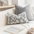 BlissBlush Grey Velvet Decorative Lumbar Throw Pillow Cover 12X20, Light Gray by BlissBlush