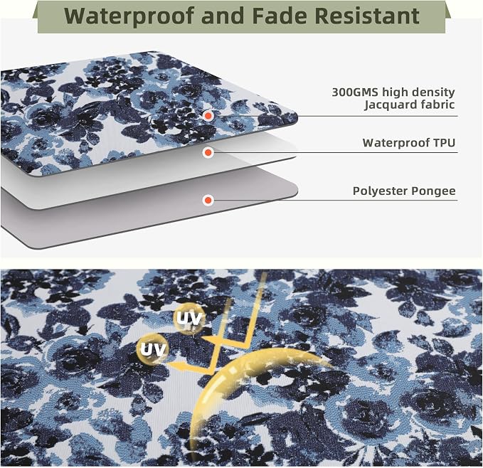 Favoyard Outdoor Seat Cushion 19 x 19 x 3 in Waterproof Pattern Fade Resistant - Image 4