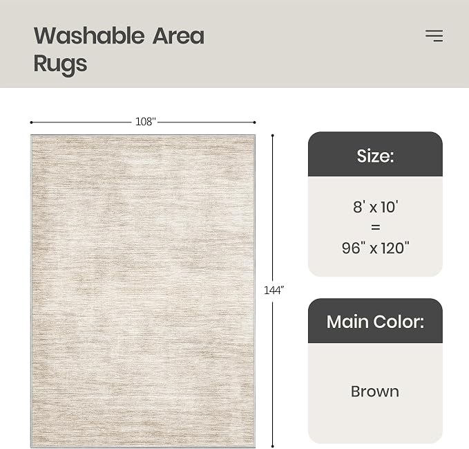 Valenrug Washable Rugs 8x10 - Image 2