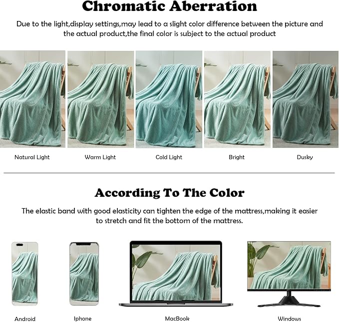NEWCOSPLAY Super Soft Twin Blanket New Sage Green Premium Silky Flannel Fleece - Image 6