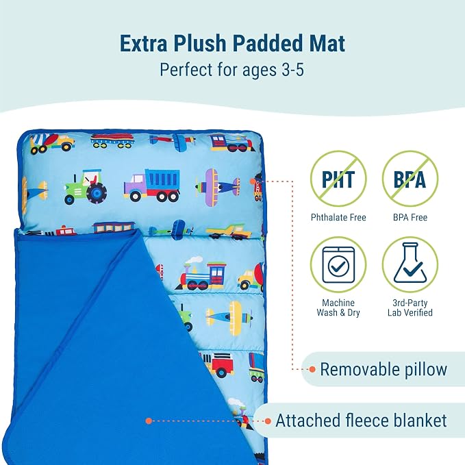 Wildkin 43-inch Kids Nap Mat – Soft Microfiber Toddler Sleeping Mat - Image 2