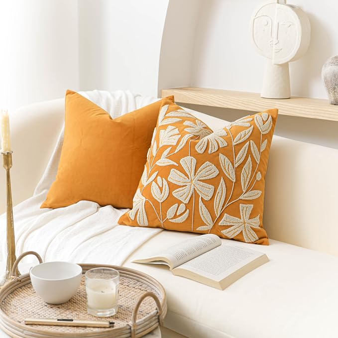 BlissBlush Fall Throw Pillow Cover 20x20, Tufted Farmhouse Textured Pillowcase - Image 3