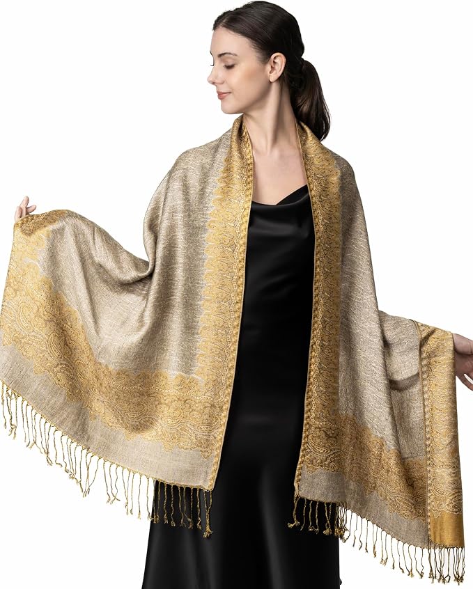 Achillea Big Paisley Pashmina Shawl Wrap - Image 3