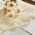 BALCONY & FALCON 2 Pack Beige Cheesecloth Table Runner 10FT 120 Inch Rustic & by BALCONYFALCON