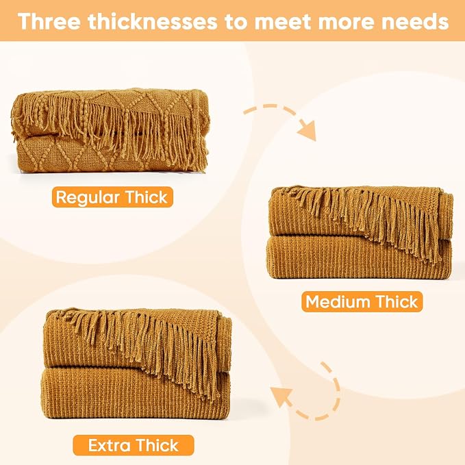inhand Brown Throw Blanket for Couch Bed, Fall Home Decorative Soft Chunky - Image 5