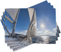 Ambesonne Sailboat Place Mats Set of 4, Sailing Boat in The Sea Maritime Speedy by Ambesonne