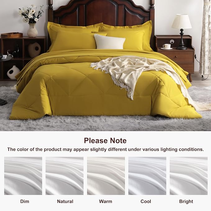 NTBAY King Comforter Set with Sheets, 7 Pieces Soft and Breathable King Bedding - Image 8