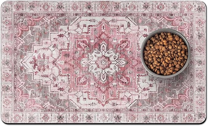 Pet Food Mats for Floor, Absorbent Dog Mat for Food and Water Dispenser Mat by Unknown