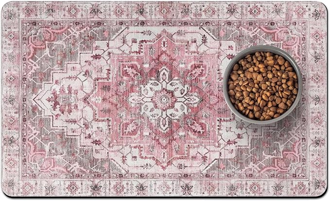 Pet Food Mats for Floor, Absorbent Dog Mat for Food and Water Dispenser Mat by Unknown