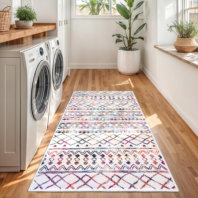 KUTA 3x5 Rugs for Entryway Boho Area Rug for Living Room, Moroccan Multi-Color - Image 3