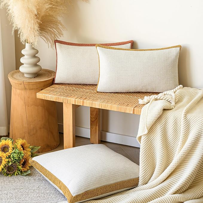 a moment Loop Yarn Linen-Like Pillow Cover Natural Soft Decorative Throw Pillow - Image 2