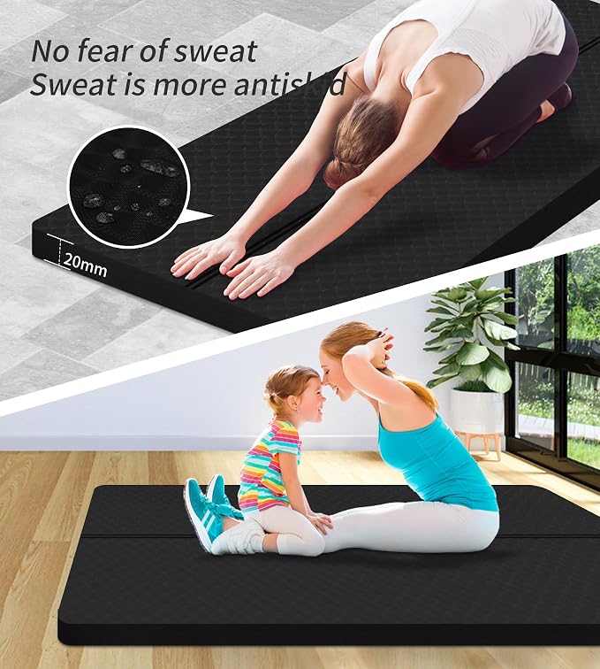 nuveti Large Exercise Mat - 15mm/20mm/30mm Thick Yoga Mat | Workout Mat - Image 6