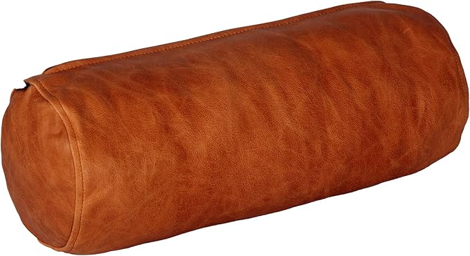 Neck Roll Pillow Cushion Cover, 22x5 Inch Full Moon Round Bolster Pillow Case by Ganloz