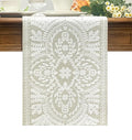 KEVA Boho Table Runner 54inches Long, Farmhouse Rustic Vintage White by KEVA