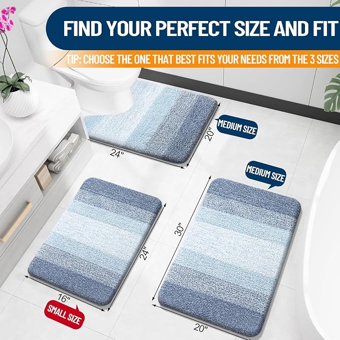 OLANLY Bathroom Rug Mat 30x20, Extra Soft and Absorbent Microfiber Bath Rugs - Image 2