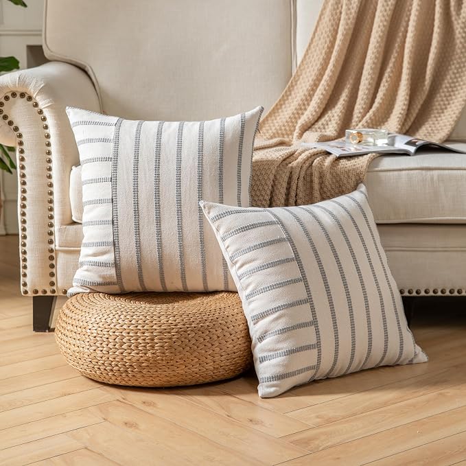 Caflife Boho Throw Pillow Covers 20x20 Set of 2 Soft Farmhouse Decorative Couch - Image 3