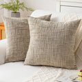Decorative Throw Pillow Covers 16x16 Inch Set of 2, Soft Solid Farmhouse by ZSkogur