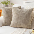 Decorative Throw Pillow Covers 22x22 Inch Set of 2, Soft Solid Farmhouse by ZSkogur