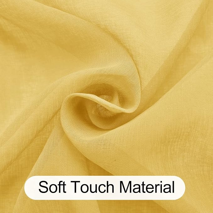 XWZO Sheer Curtains 84 Inches Length 2 Panels Set - Image 5
