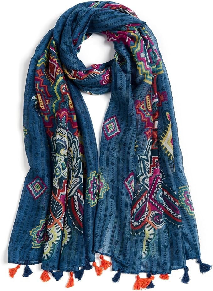 Scarf for Women Lightweight Soft Floral Leopard Printed Scarves Fall Winter by QIUTIMIY