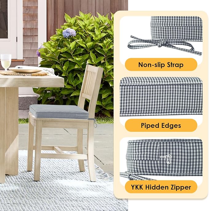 Outdoor Square Corner Seat Cushion, 18.5"x16"x3", Non Slip Seat Cushion Pads - Image 4
