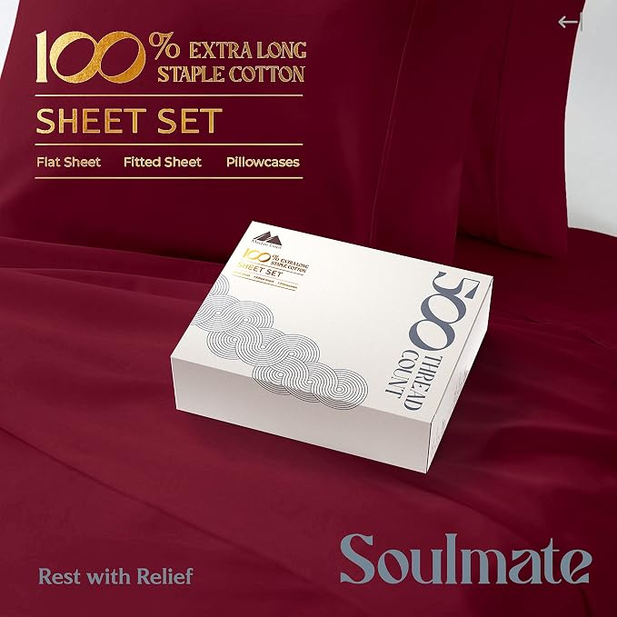 Mayfair Linen 500 Thread Count California King Cotton Sheets - Image 3