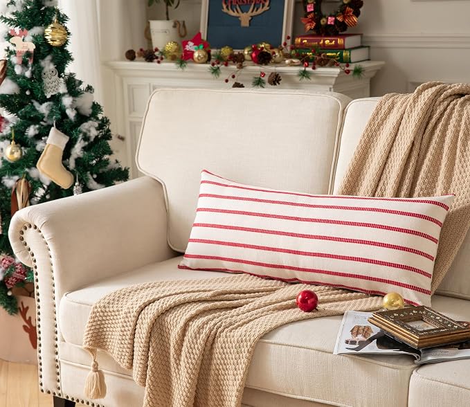 Caflife Christmas Lumbar Pillow Covers 14x36, Farmhouse Boho Decorative Sofa - Image 4