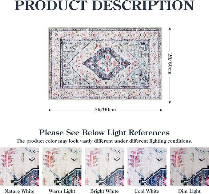 Lahome Boho Round Rug - 8Ft Washable Area Rug - Image 2